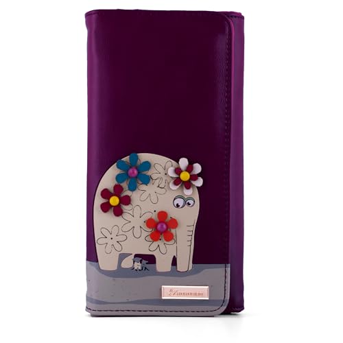 Kukubird Large Purse Elephant And Mouse Purse - Purple - Kukubird-UK