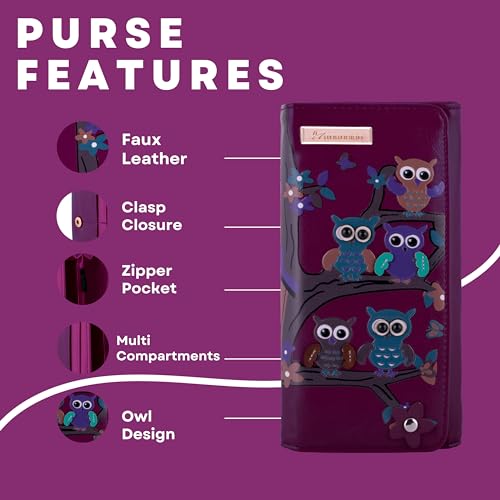 Kukubird Large Purse Owl's in Tree - Purple