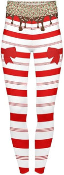 Highwaisted Leggings (10-16 UK Size) - Sweet Candy Cane