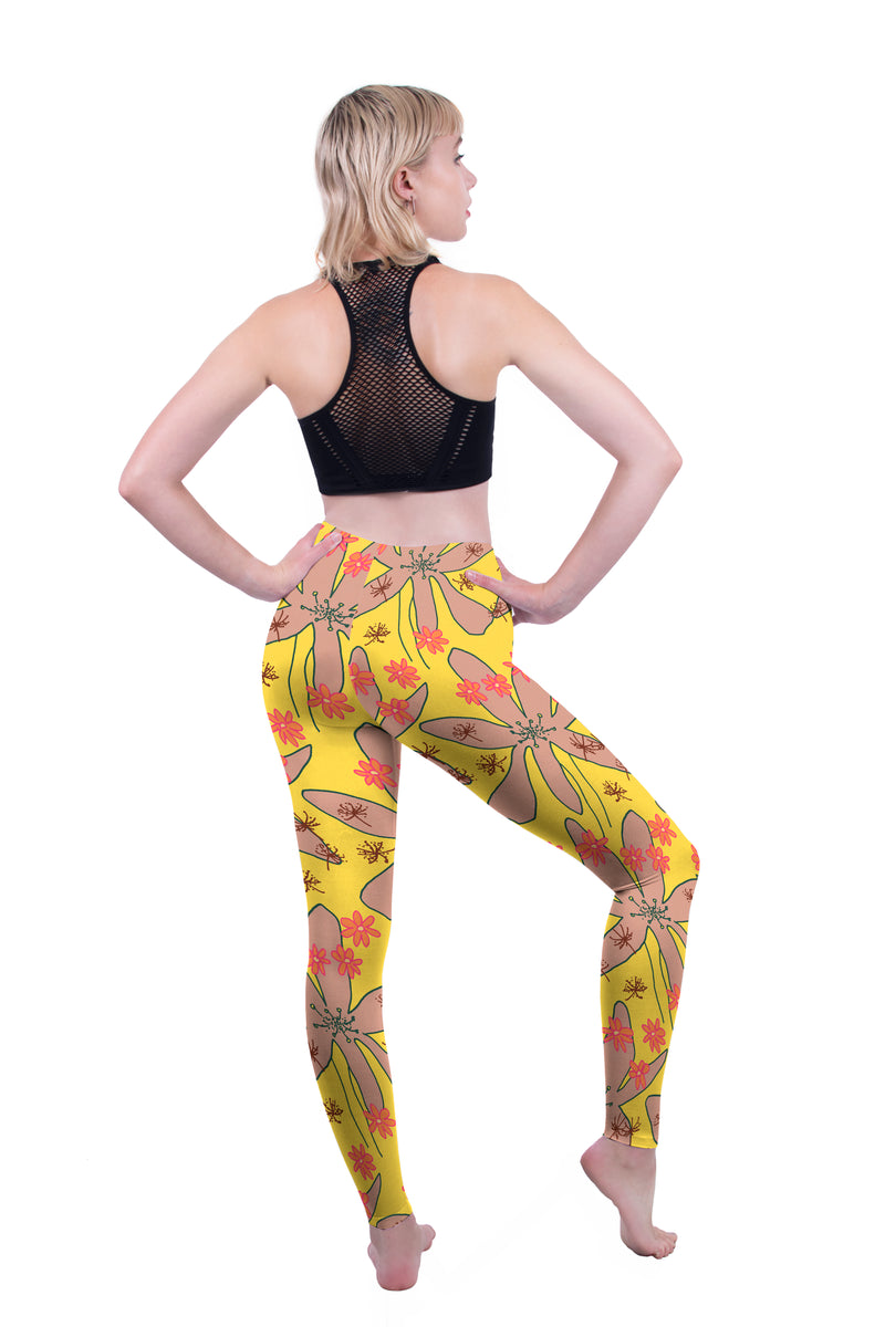 Regular Leggings (8-12 UK Size) - Florals Large Flowers