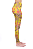 Regular Leggings (8-12 UK Size) - Florals Large Flowers - Kukubird-UK