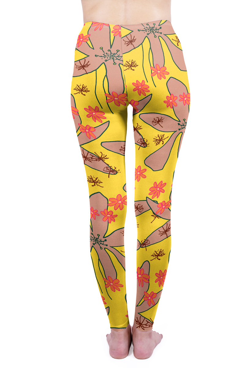 Regular Leggings (8-12 UK Size) - Florals Large Flowers