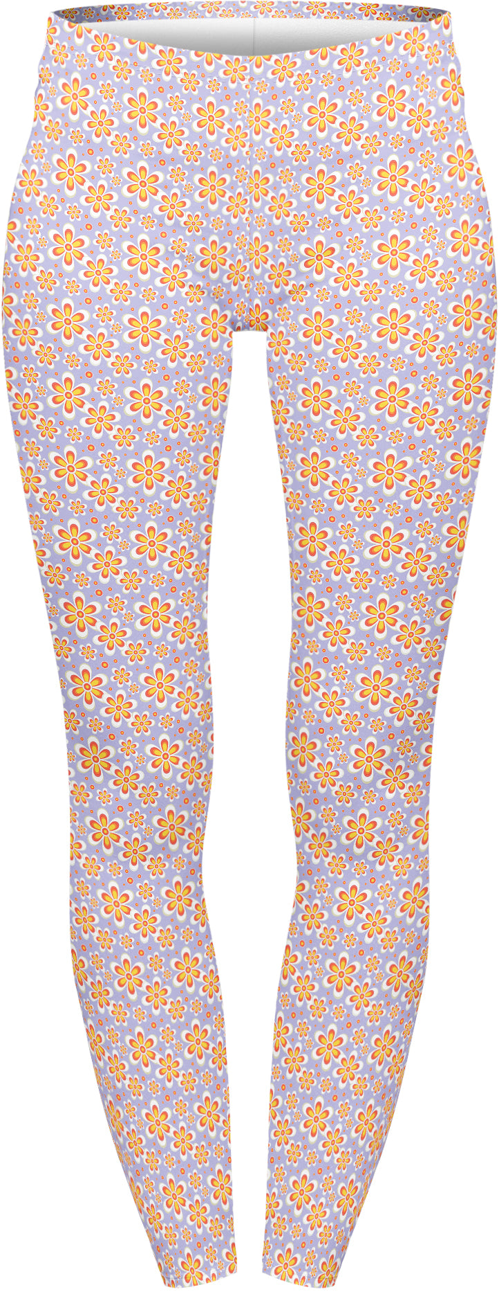 Regular Leggings (8-12 UK Size) - Lilac Daisies