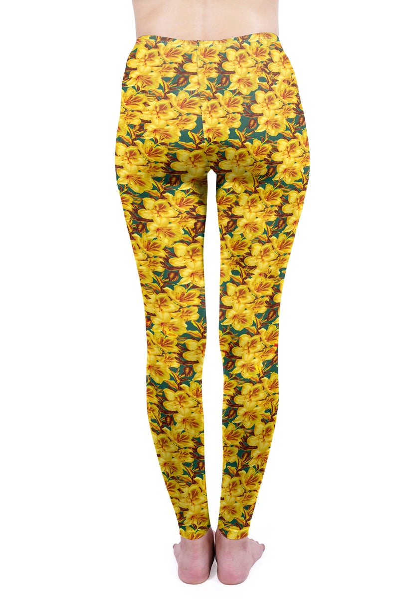 Regular Leggings (8-12 UK Size) - Golden Lilies