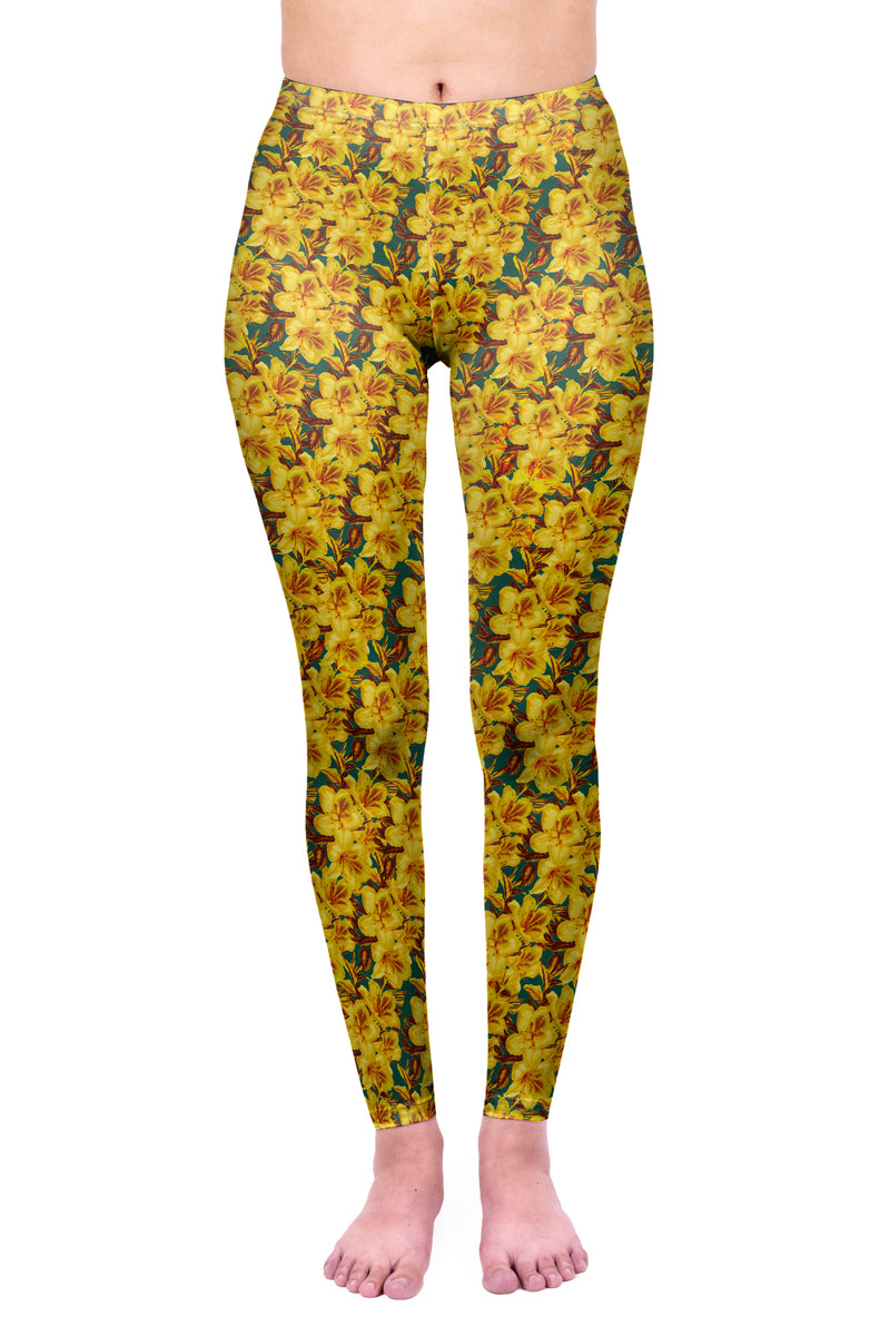 Regular Leggings (8-12 UK Size) - Golden Lilies