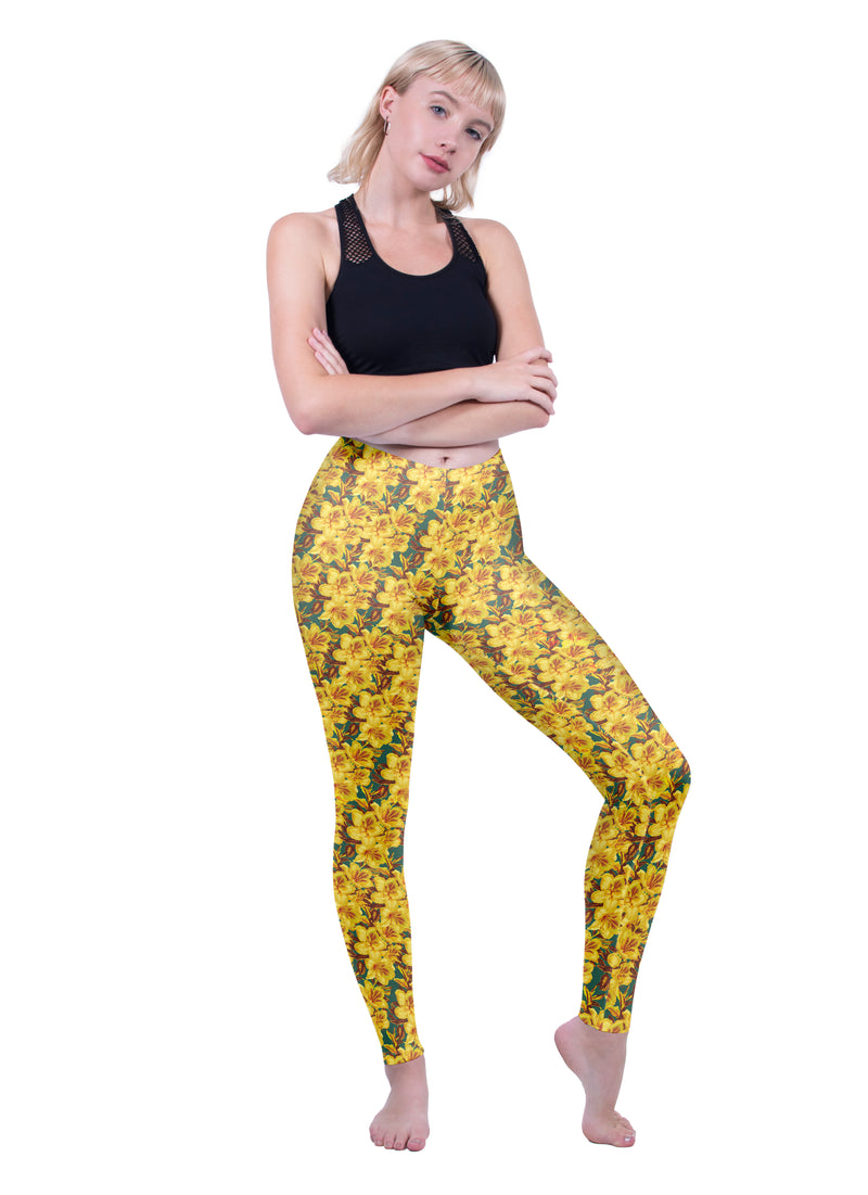 Regular Leggings (8-12 UK Size) - Golden Lilies