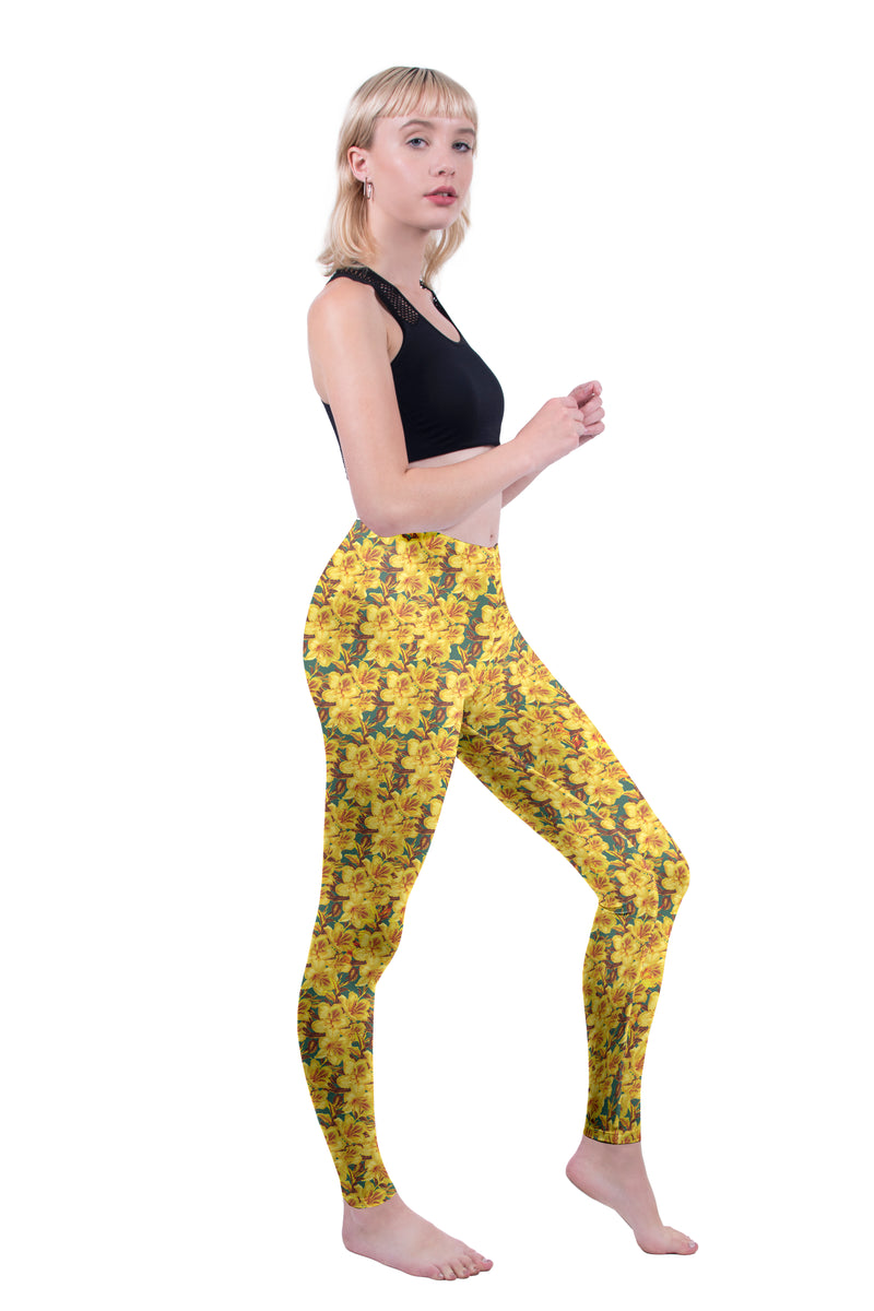 Regular Leggings (8-12 UK Size) - Golden Lilies