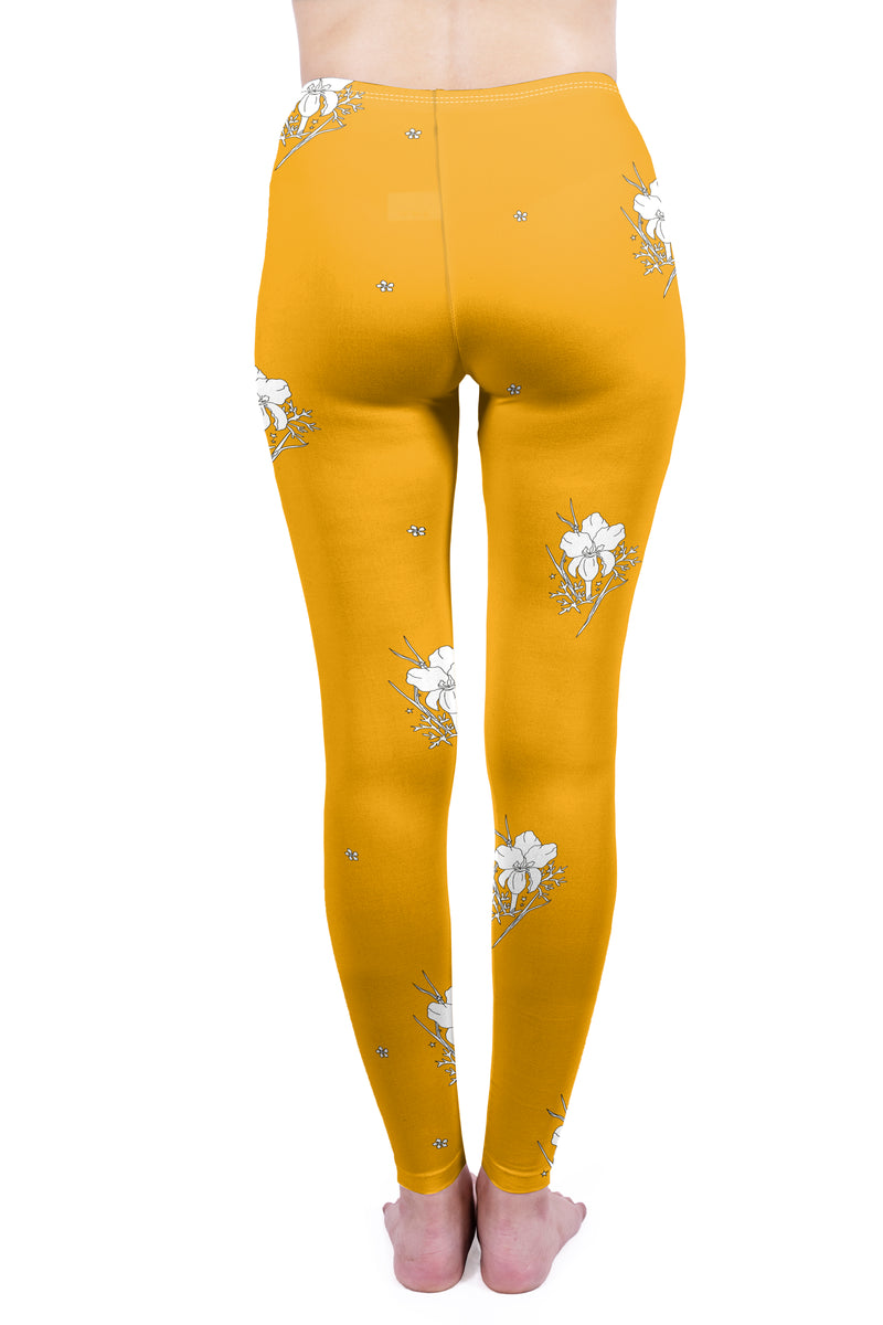 Regular Leggings (8-12 UK Size) - Mustard Iris