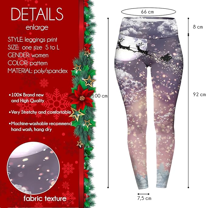 Highwaisted Leggings (10-16 UK Size) - Santas Flight