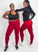 The Red Basic's High Waist Leggings - Kukubird-UK