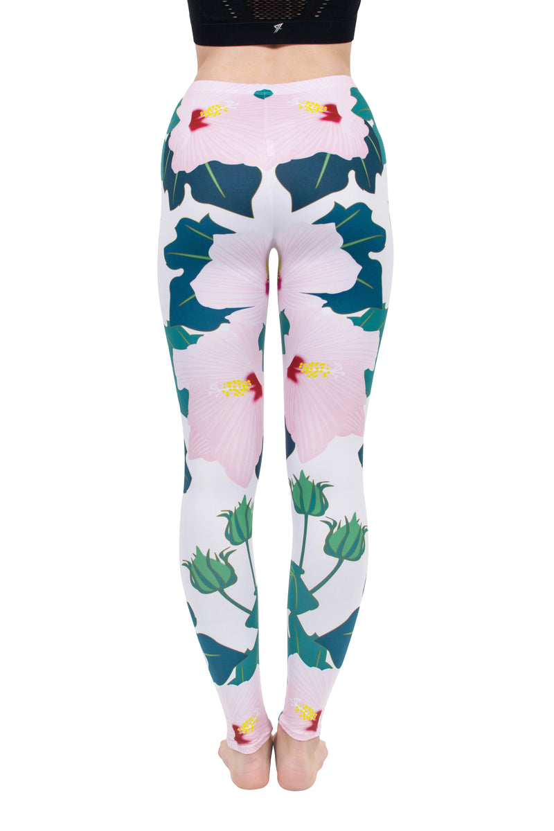 Regular Leggings (8-12 UK Size) - Sweet Hibiscus - Kukubird-UK