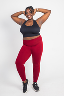 The Red Basic's High Waist Leggings - Kukubird-UK