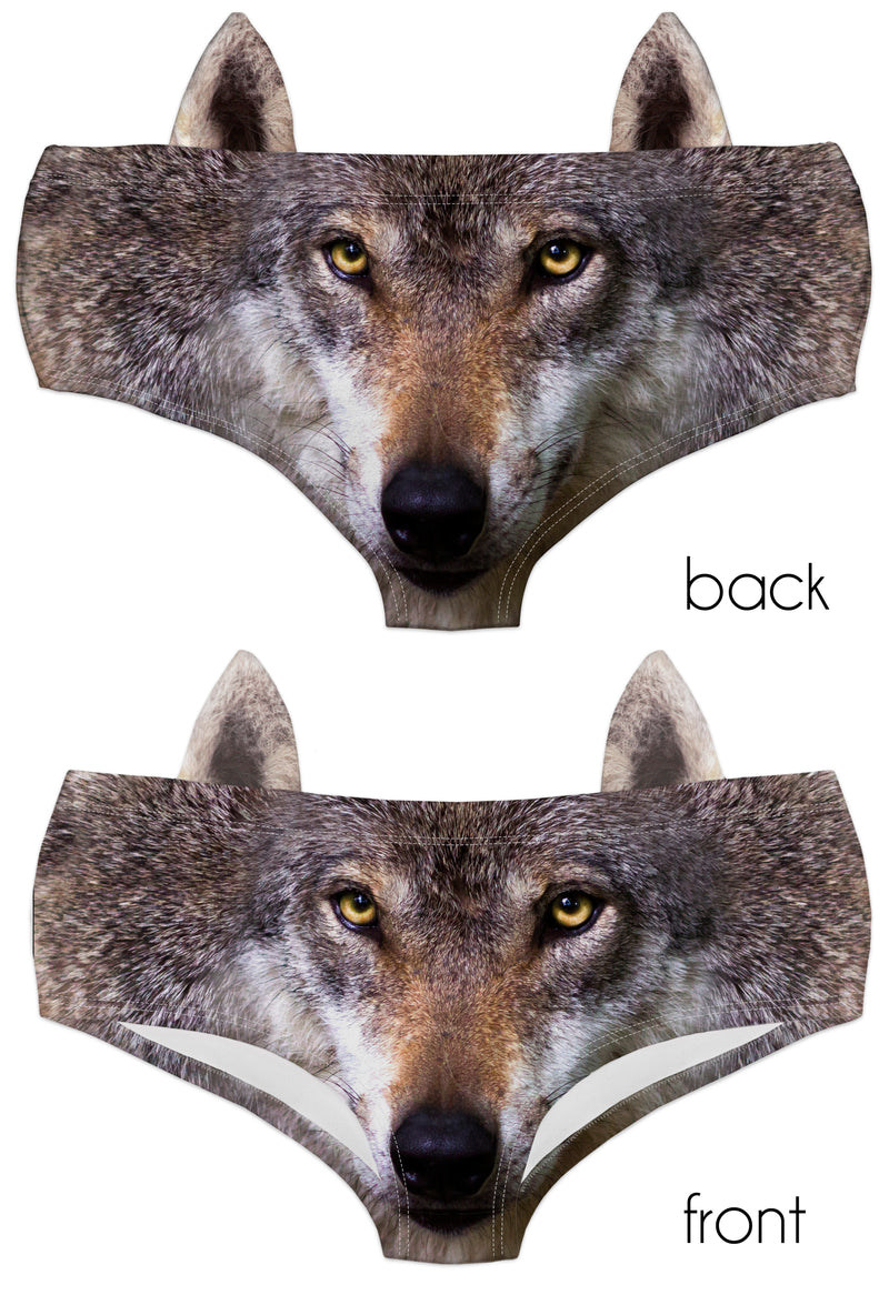 Ear Pantie - Dark Wolf (6-10 UK Size) - Kukubird-UK