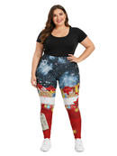 Highwaisted Leggings (10-16 UK Size) - With Love Santa - Kukubird-UK