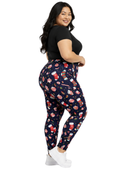Curve Leggings (14-18 UK Size) - Stocking Filler Dark Navy - Kukubird-UK