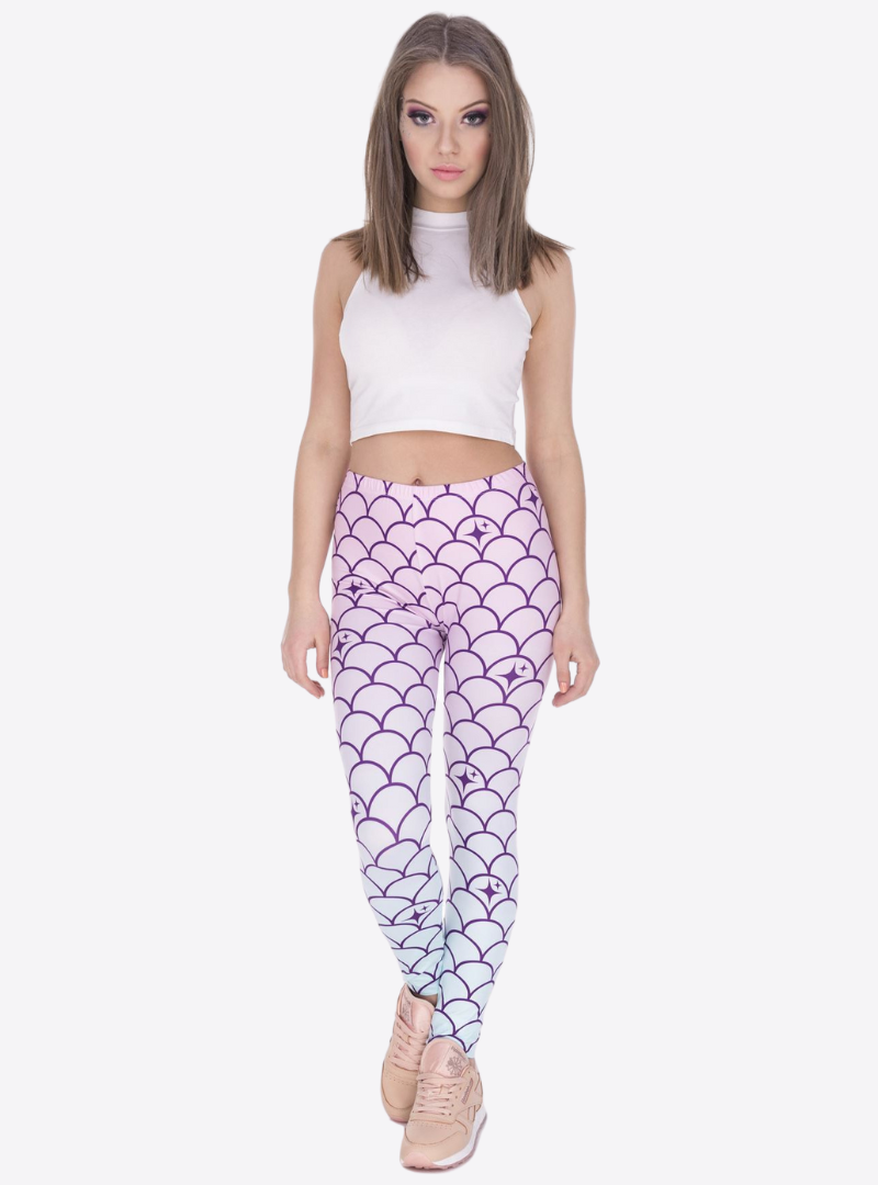 Regular Leggings (8-12 UK Size) - Mermaid Tail - Kukubird-UK