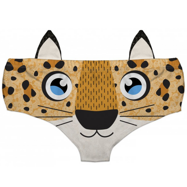 Ear Pantie - Lazy Leopard (6-10 UK Size) - Kukubird-UK