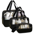 3pc Waterproof Translucent Toiletry Bag