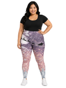 Highwaisted Leggings (10-16 UK Size) - Santas Flight - Kukubird-UK