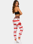 Regular Leggings (8-14 UK Size) - Sweet Candy Cane - Kukubird-UK