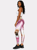 Regular Leggings (8-12 UK Size) - Princess Pugerella - Kukubird-UK