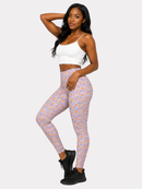 Regular Leggings (8-12 UK Size) - Lilac Daisies - Kukubird-UK