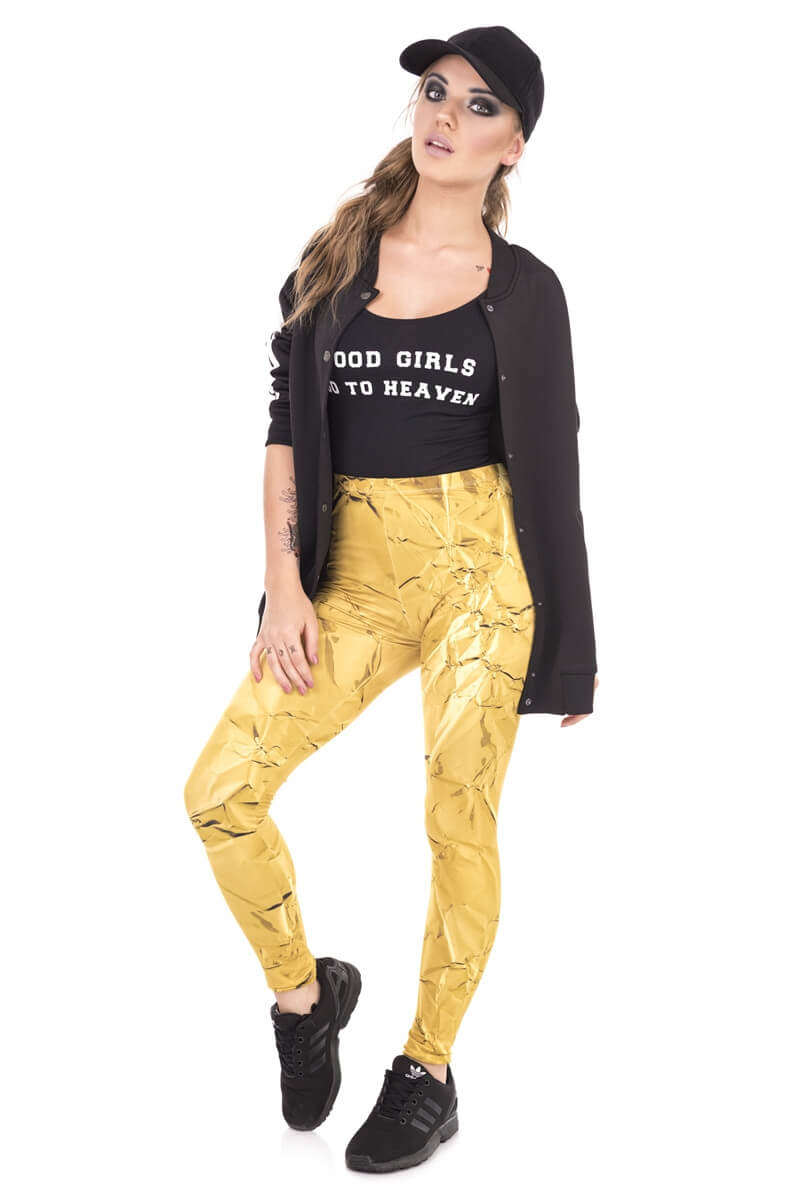 Regular Leggings (8-12 UK Size) - Gold Paper - Kukubird-UK