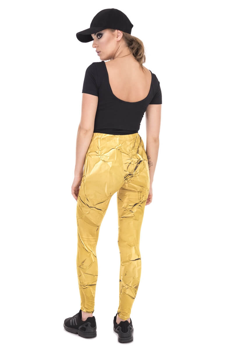 Regular Leggings (8-12 UK Size) - Gold Paper - Kukubird-UK