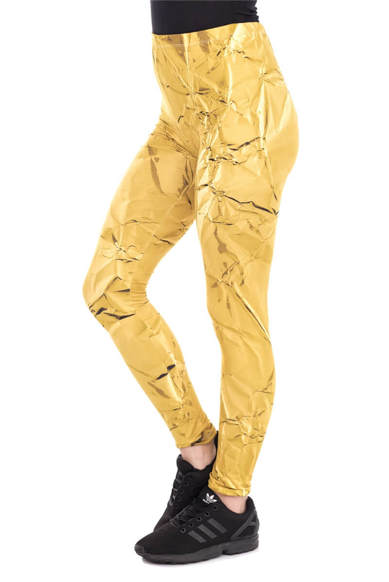 Regular Leggings (8-12 UK Size) - Gold Paper - Kukubird-UK