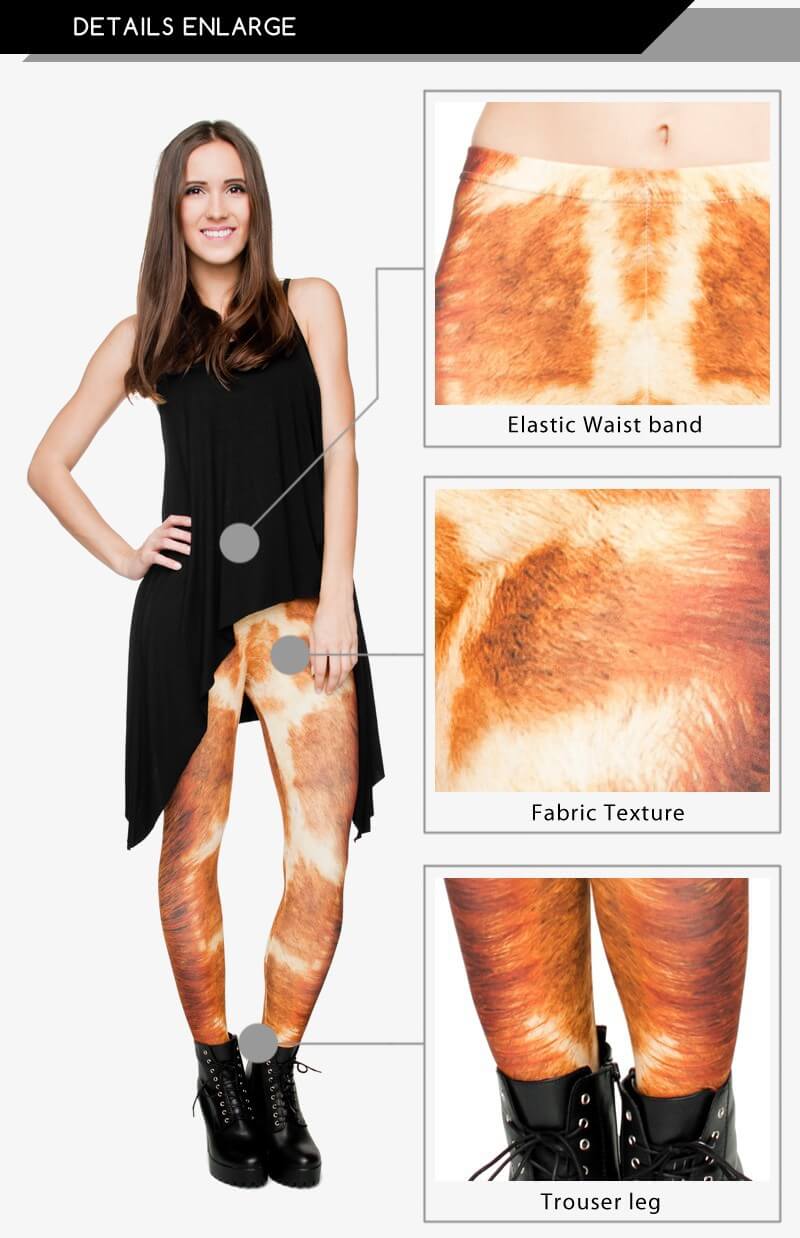 Regular Leggings (8-12 UK Size) - Giraffe Fur - Kukubird-UK