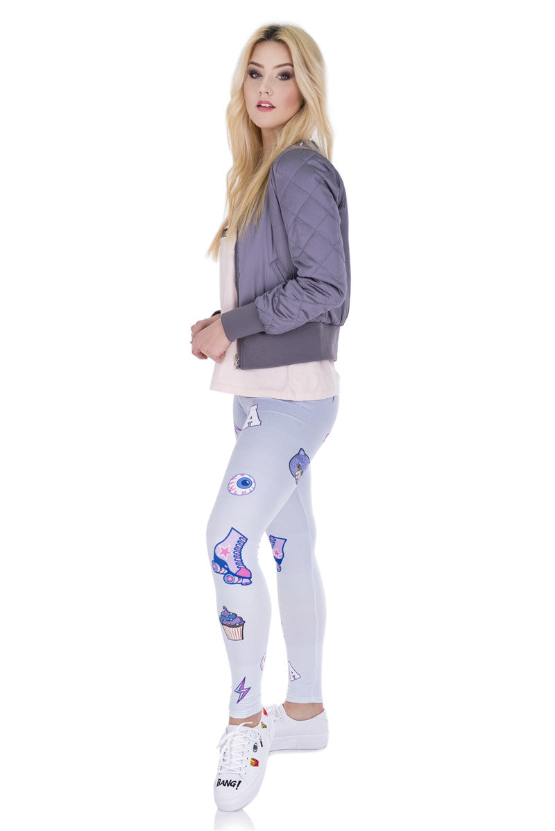 Regular Leggings (8-12 UK Size) - PINK AND PURPLE PATCHES - Kukubird_UK