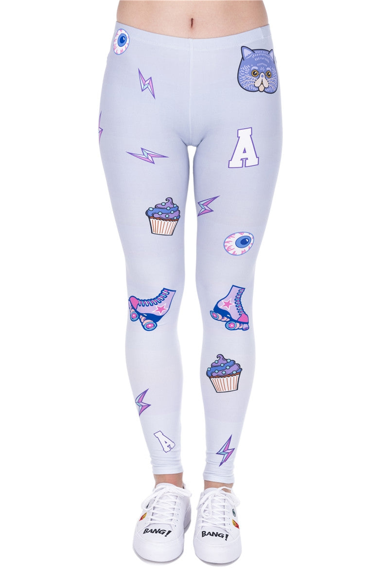 Regular Leggings (8-12 UK Size) - PINK AND PURPLE PATCHES - Kukubird_UK