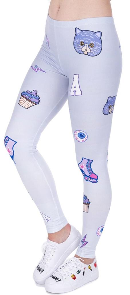 Regular Leggings (8-12 UK Size) - PINK AND PURPLE PATCHES - Kukubird_UK