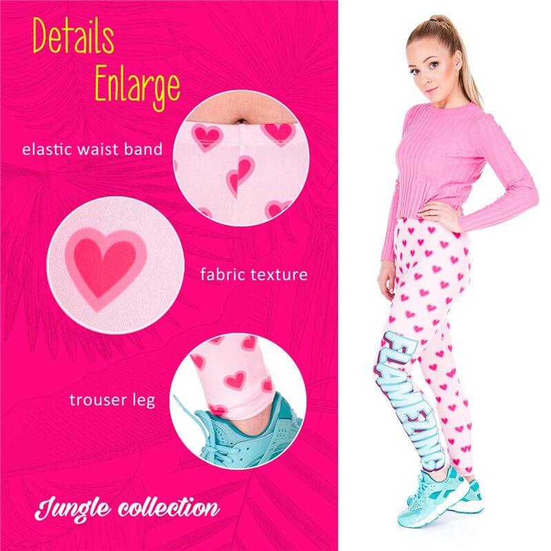 Regular Leggings (8-12 UK Size) - Flamezing Hearts - Kukubird_UK