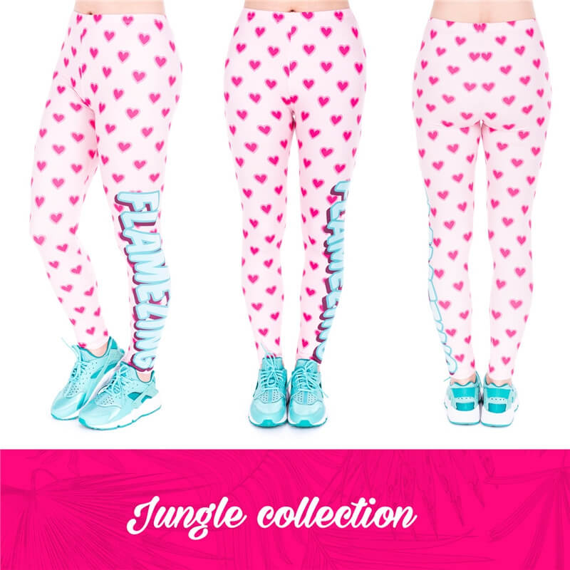 Regular Leggings (8-12 UK Size) - Flamezing Hearts - Kukubird_UK