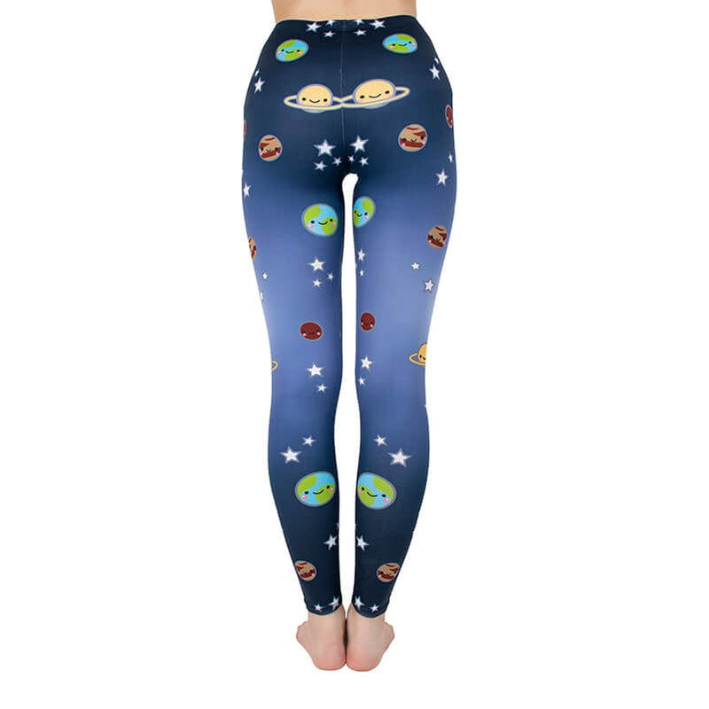 Regular Leggings (8-12 UK Size) - Cute Planet - Kukubird-UK