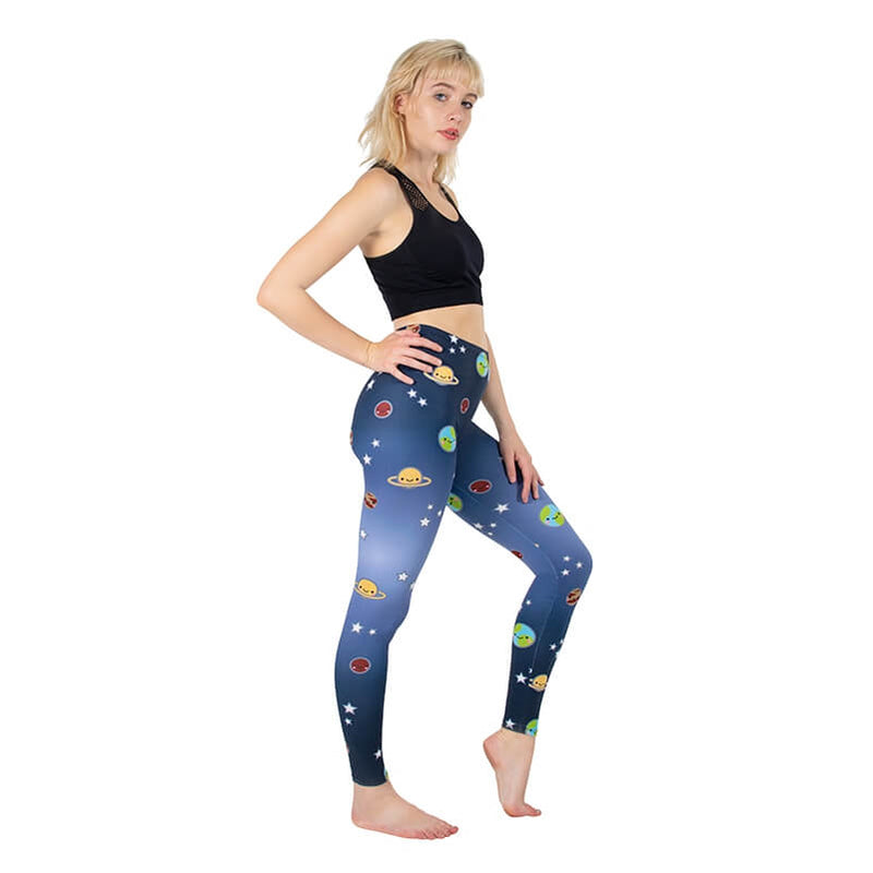 Regular Leggings (8-12 UK Size) - Cute Planet - Kukubird-UK