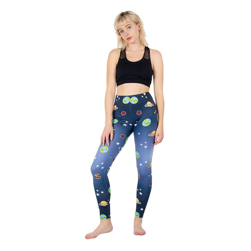 Regular Leggings (8-12 UK Size) - Cute Planet - Kukubird-UK