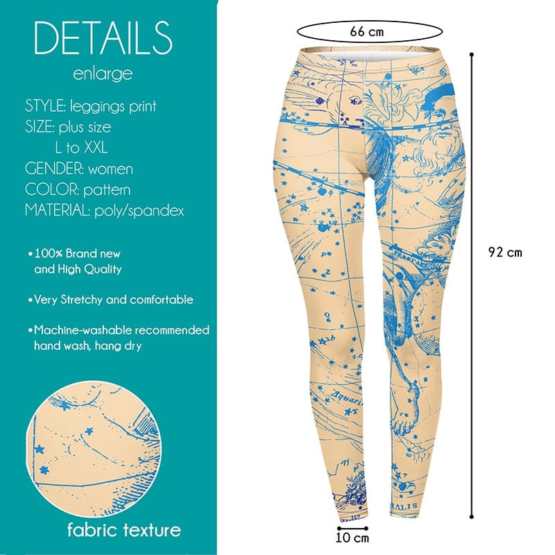 Regular Leggings (8-12 UK Size) - Aquarius - Kukubird_UK