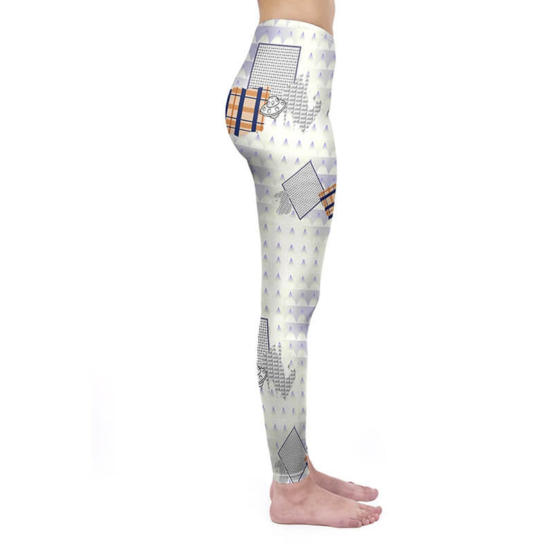 Regular Leggings (8-12 UK Size) - Geometric Space Friends - Kukubird_UK