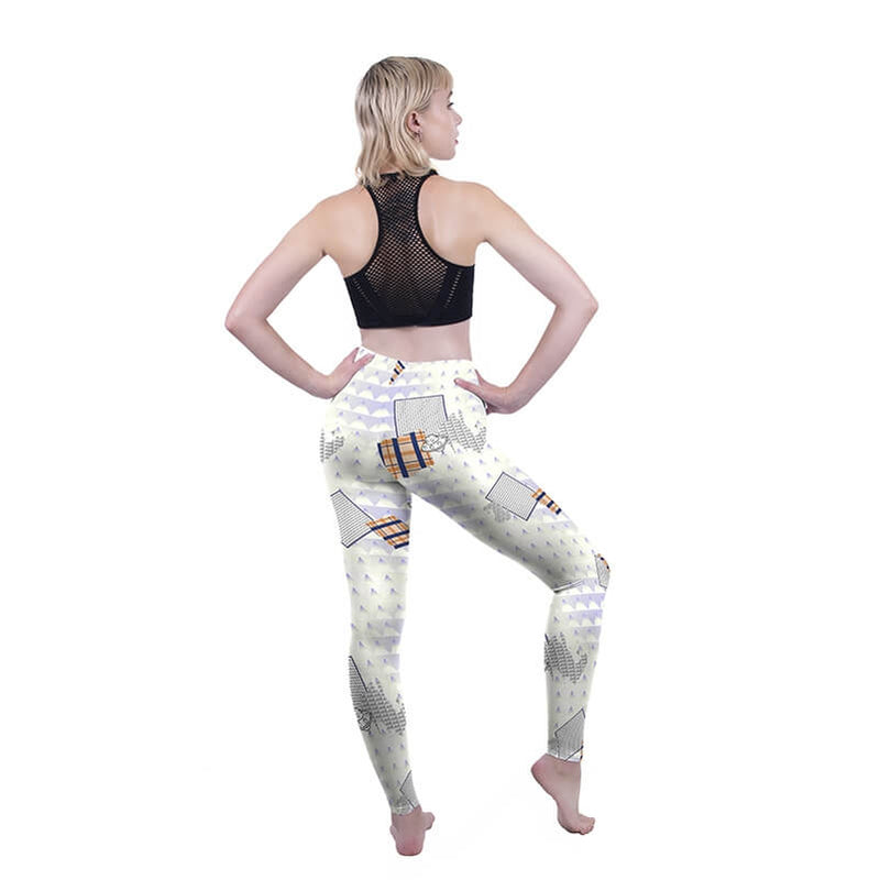 Regular Leggings (8-12 UK Size) - Geometric Space Friends - Kukubird_UK