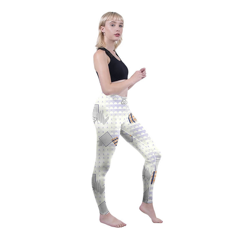 Regular Leggings (8-12 UK Size) - Geometric Space Friends - Kukubird_UK