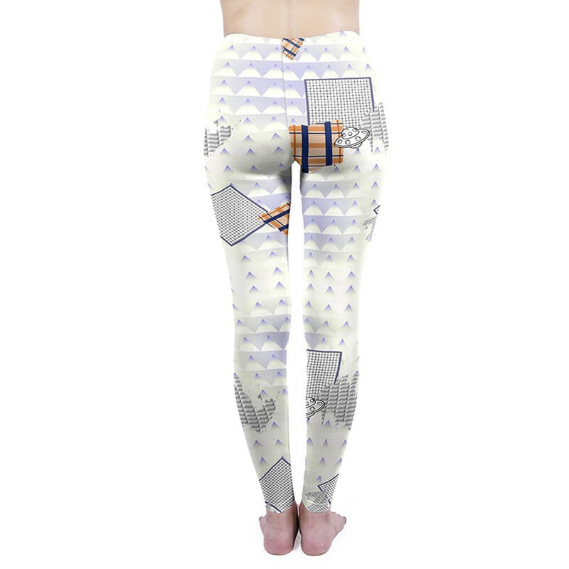 Regular Leggings (8-12 UK Size) - Geometric Space Friends - Kukubird_UK