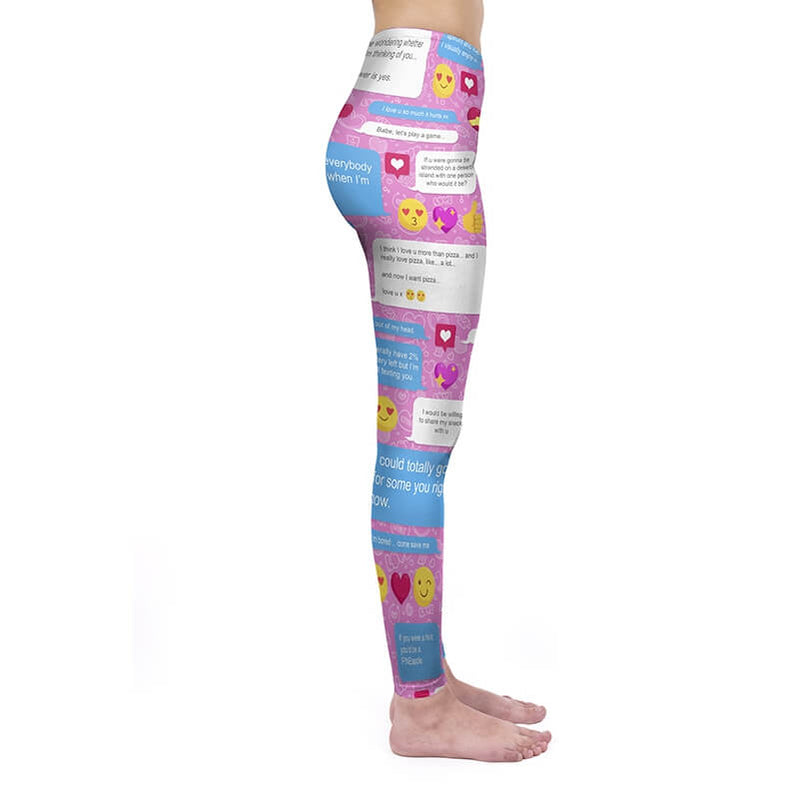 Regular Leggings (8-12 UK Size) - Flirty Messenger - Kukubird_UK