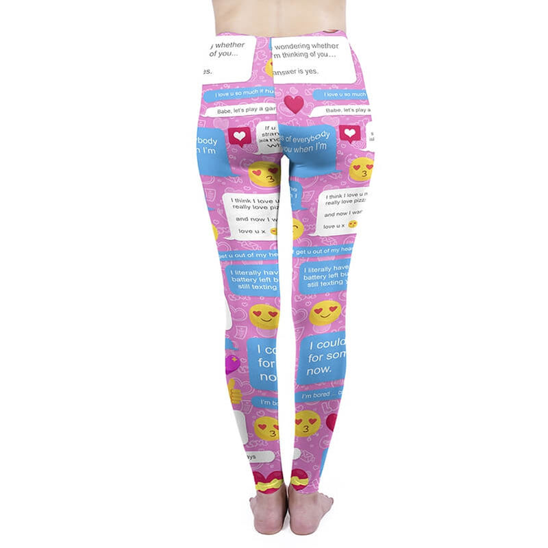 Regular Leggings (8-12 UK Size) - Flirty Messenger - Kukubird_UK