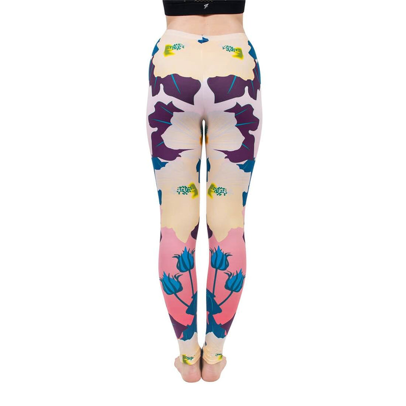 Regular Leggings (8-12 UK Size) - Gothic Hibiscus - Kukubird-UK