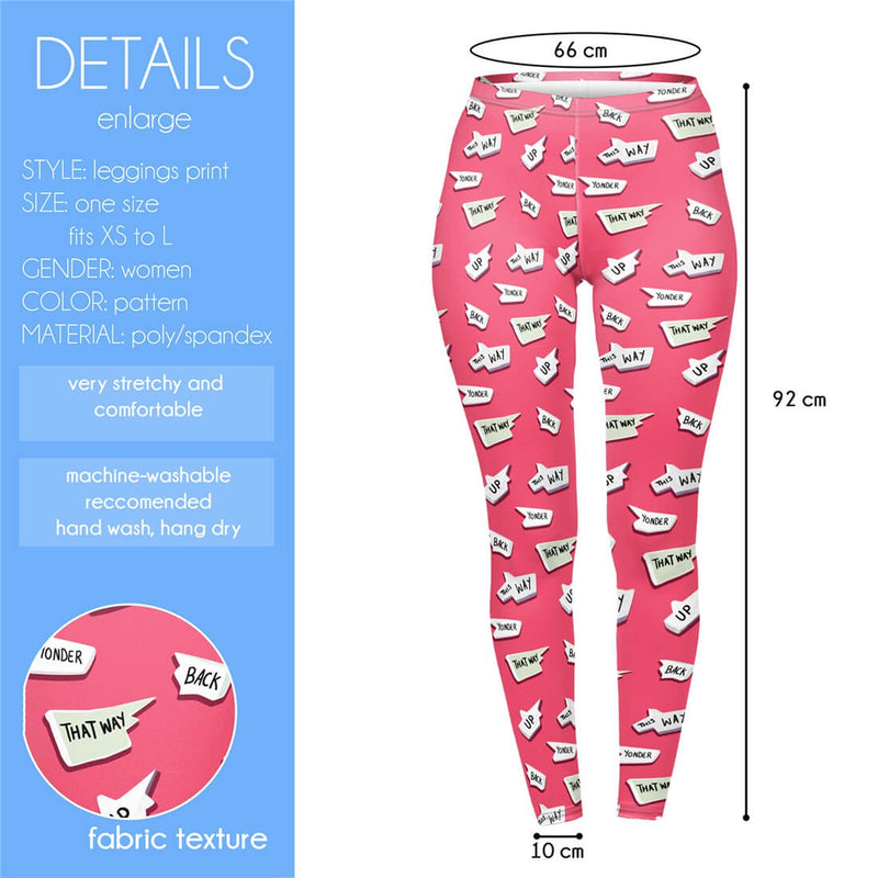 Regular Leggings (8-12 UK Size) - Bad Directions - Kukubird-UK