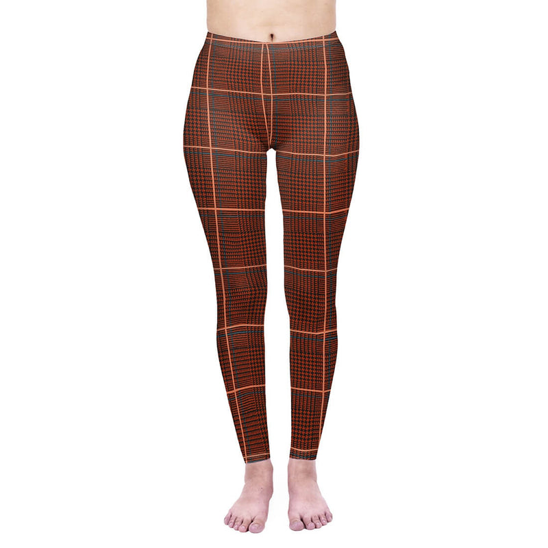 Regular Leggings (8-12 UK Size) - Burnt Tartan - Kukubird-UK