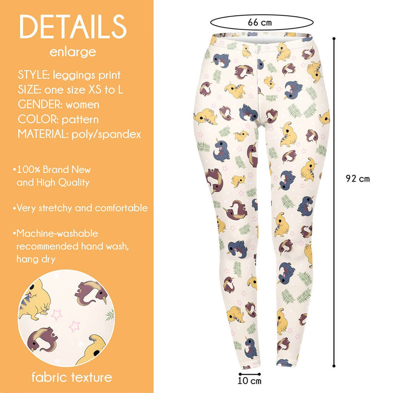 Regular Leggings (8-12 UK Size) - Dinocorn - Kukubird_UK