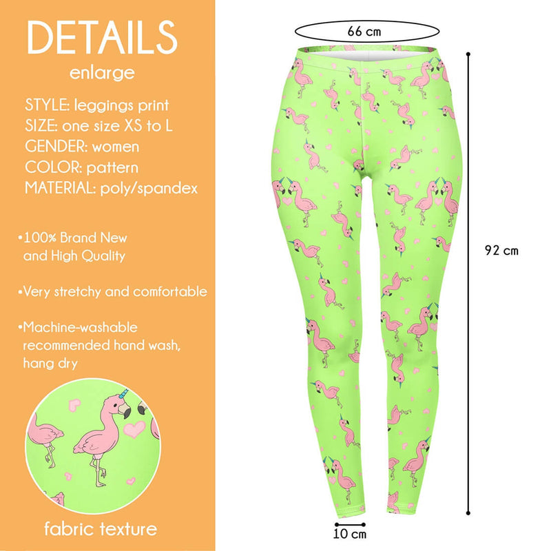 Regular Leggings (8-12 UK Size) - Flamingocorn - Kukubird_UK